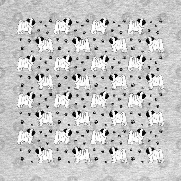 Pug dog lover print pattern. by CraftCloud